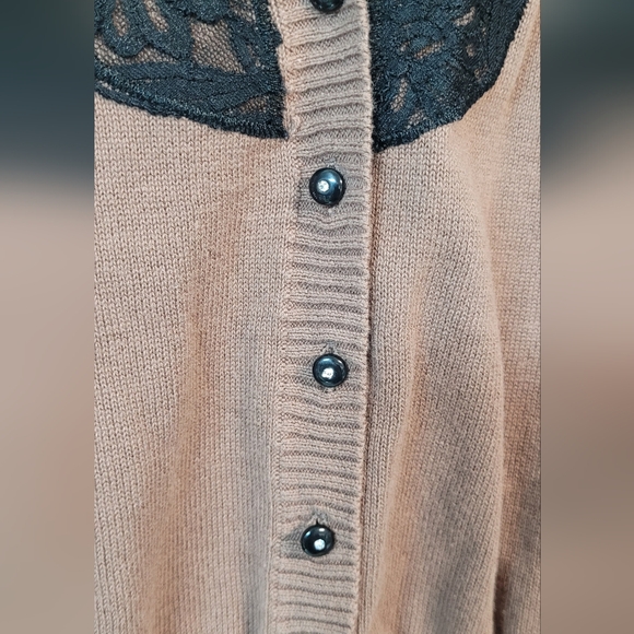 Charlotte Russe size medium Brown with black lace Cardigan - Picture 4 of 5